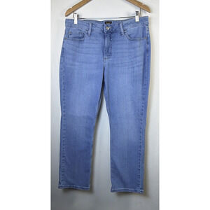 Lee Women's 12 short Blue Mid-Rise Stretch Jeans straight